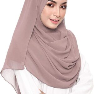 LMVERNA Solid Color Bubble Chiffon Scarf for Women Fashion Soft Hijab Long Scarfs Wrap Scarves